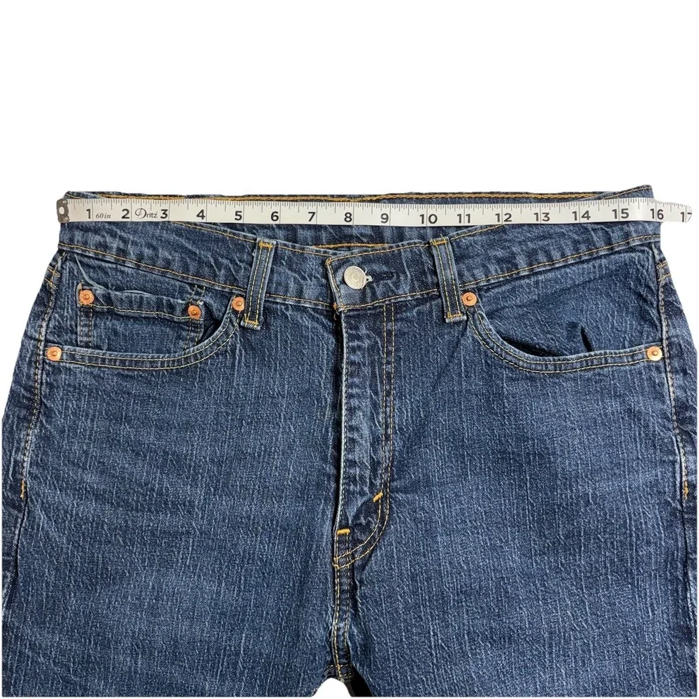 Levis 505 Jeans Mens 34x34 (Act 32x33)‎ Regular Fit Straight Leg Dark Wash Denim